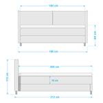 Lit boxspring Hometown Gris lumineux - 180 x 200cm