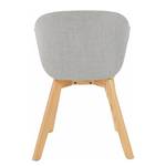 Gestoffeerde stoelen Corbel (set van 2) geweven stof/massief eikenhout - lichtgrijs/eikenhout