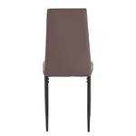 Gestoffeerde stoelen Orelle I (2 stuk) kunstleer/ijzer - cappuccinokleurig/zwart