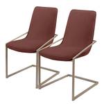 Chaises cantilever Lezan II (lot de 2) Velours / Fer - Marron rouille