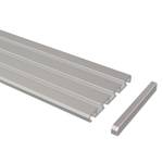 Rail coulissant Nybro (3-4 coulisses) Gris argenté - Largeur : 240 cm