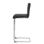 Chaises de bar Nevia (lot de 2) Imitation cuir / Fer - Noir / Chrome