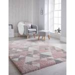 Tapis épais Nuru Polypropylène - Gris / Rose - 80 x 150 cm