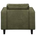 Fauteuil MAISON antieke leerlook - Textielmix Xia: Antiek groen