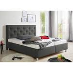 Letto imbottito Yorktown Grigio scuro - 180 x 200cm