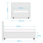 Gestoffeerd bed Oaklands Donkergrijs - 140 x 200cm