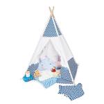 Spielzelt Tipi Dakora Blau - Braun - Holzwerkstoff - 120 x 155 x 120 cm