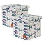 Boîte de rangement Aquarell I Carton / Polyester - Multicolore