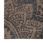 Laagpolig vloerkleed Mandala jute/katoen - houtkool beige