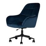 Chaise de bureau Valady I Velours / Fer - Bleu / Noir