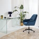 Chaise de bureau Valady I Velours / Fer - Bleu / Noir