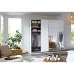 Armoire à portes coulissantes Caracas I Blanc alpin - Largeur : 226 cm - Premium - 1 miroir