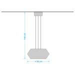 LED-hanglamp Tourdun acrylglas/ijzer - 4 lichtbronnen
