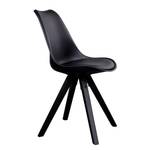 Chaises Trebes I (lot de 2) Matière plastique / Hévéa massif - Noir / Hévéa