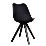 Chaises Trebes I (lot de 2) Matière plastique / Hévéa massif - Noir / Hévéa