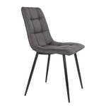 Chaises capitonnées Ormoy I (lot de 2) Microfibre / Acier - Gris / Noir