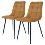 Gestoffeerde stoelen Ormoy II (2 stuk) fluweel/staal - Kerriegeel