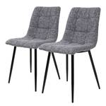 Chaises capitonnées Ormoy III (lot de 2) Tissu / Acier - Gris / Noir