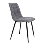 Chaises capitonnées Ormoy III (lot de 2) Tissu / Acier - Gris / Noir