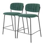 Chaises capitonnées Muel (lot de 2) Tissu / Acier - Vert turquoise