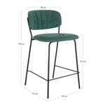 Chaises capitonnées Muel (lot de 2) Tissu / Acier - Vert turquoise