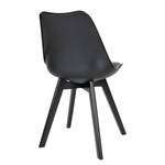 Chaises Salon (lot de 2) Matière plastique / Hévéa massif - Noir