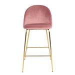 Chaises de bar Maxou I (lot de 2) Velours / Acier - Rose bébé