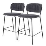 Chaises capitonnées Muel (lot de 2) Tissu / Acier - Gris