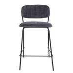 Chaises capitonnées Muel (lot de 2) Tissu / Acier - Gris