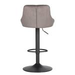 Chaises de bar Poisy (lot de 2) Velours / Fer - Gris / Noir