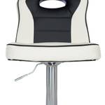 Chaises de bar Yoncalla (lot de 2) Imitation cuir / Métal - Noir et blanc - Chrome