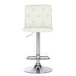 Chaises de bar Rougon (lot de 2) Imitation cuir - Chrome - Blanc