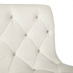 Chaises de bar Rougon (lot de 2) Imitation cuir - Chrome - Blanc