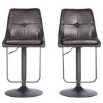 Chaises de bar Tessel (lot de 2) Microfibre / Fer - Noir vintage / Noir