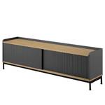 Sideboard Heflin Echtholzfurnier - Grau / Eiche