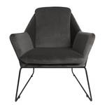 Fauteuil Belval fluweel - Velours Ravi: Grijs