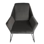 Fauteuil Belval fluweel - Velours Ravi: Grijs