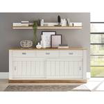 Wandplank Ollezy witte pijnboomhouten look/Wotan eikenhouten look - Breedte: 215 cm