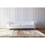 Kurzflorteppich Griff Baumwolle / Polyester - Weiß / Gold - 140 x 200 cm