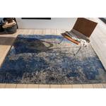 Laagpolig vloerkleed Cracks katoen/polyester - Blauw/beige - 170 x 240 cm