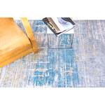 Laagpolig vloerkleed Streaks Blue katoen/polyester - 140 x 200 cm