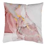 Kussensloop Marmosa polyester - Wit/roze - 40 x 40 cm