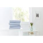 Drap-housse en peluche Sotta Coton / Polyester - Bleu ciel cannelure fine - 100 x 200 cm