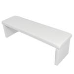 Banc Talcott I Imitation cuir - Chrome - Blanc - Largeur : 140 cm