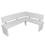 Banc d’angle Talcott Imitation cuir - Chrome - Blanc - Largeur : 194 cm - Angle à droite (vu de face)