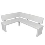 Banc d’angle Talcott Imitation cuir - Chrome - Blanc - Largeur : 194 cm - Angle à gauche (vu de face)