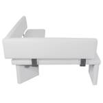 Banc d’angle Talcott Imitation cuir - Chrome - Blanc - Largeur : 194 cm - Angle à gauche (vu de face)