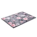 Deurmat Pure & Soft Bloemen kunstvezels - grijs/roze