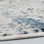 Laagpolig vloerkleed Noa I kunstvezels - Crèmekleurig/blauw - 80 x 150 cm
