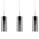 Hanglamp Selvino glas/staal - Grijs - Aantal lichtbronnen: 3